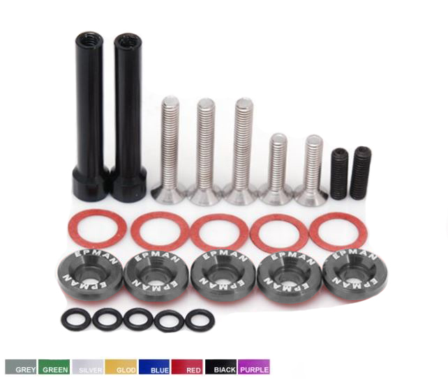 картинка Болты с шайбами крышки клапанов Epman для Honda VTEK D-серия, серые магазин  StreetTuning 