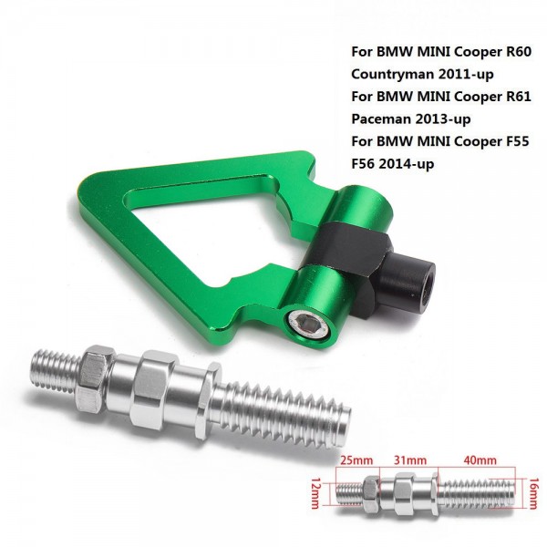 картинка Буксировочный крюк "Стрелка" для BMW MINI Cooper, зеленый магазин  StreetTuning 