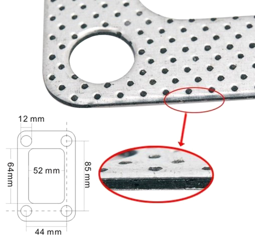 картинка Прокладка под турбину T34, T35, T38, GT35, GT35R графитовая магазин  StreetTuning 