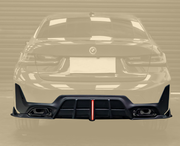 картинка Диффузор на задний бампер для BMW G20 330i LCI, с стоп сигналом магазин  StreetTuning 