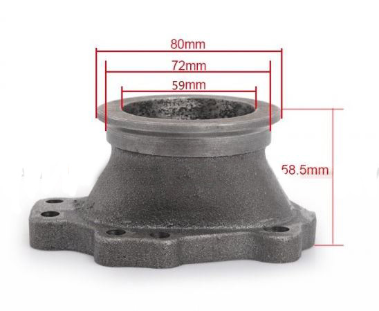 картинка Фланец переходной  T2 T25 T28 GT25 GT28 - 2.5" V-band магазин  StreetTuning 