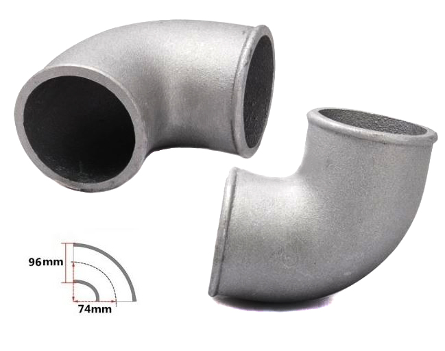 картинка Пайп из литого алюминия, D - 96 мм, 90 гр магазин  StreetTuning 