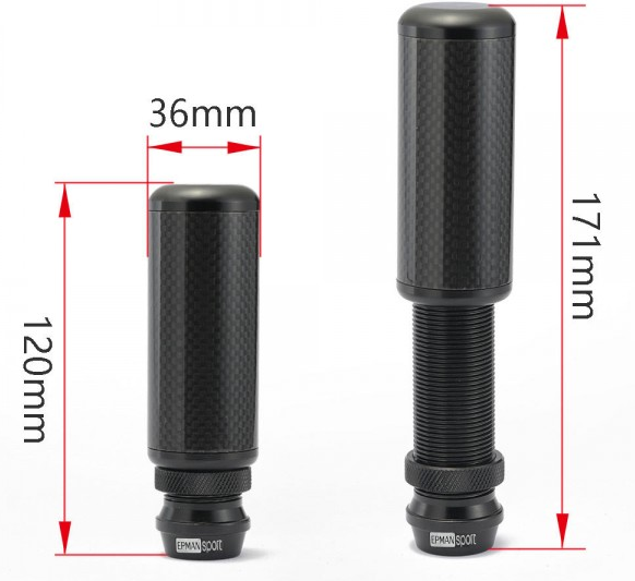 картинка Ручка КПП, L=120-170 мм, регулируемая Black Carbon магазин  StreetTuning 