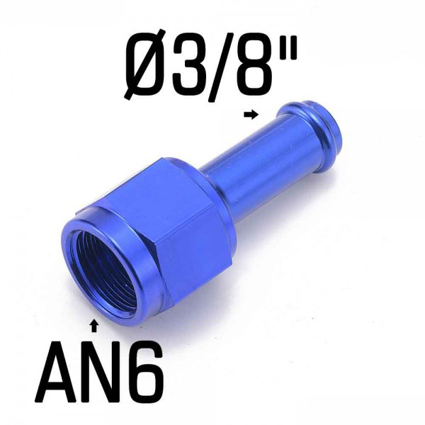 картинка Фитинг адаптер переходник мама AN6 - папа 3/8 ( 10 мм ) магазин  StreetTuning 