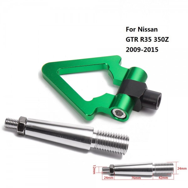 картинка Буксировочный крюк "Стрелка" для Nissan GTR R35 350Z 09-15, зеленый магазин  StreetTuning 