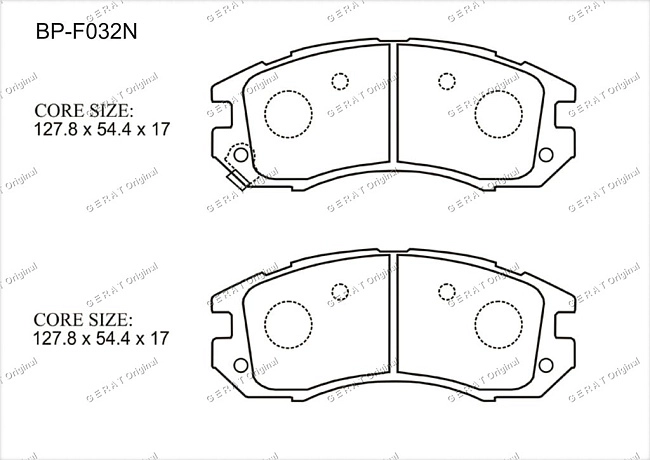 картинка Передние тормозные колодки Gerat BP-F032N (Subaru Impreza, Legacy) магазин  StreetTuning 