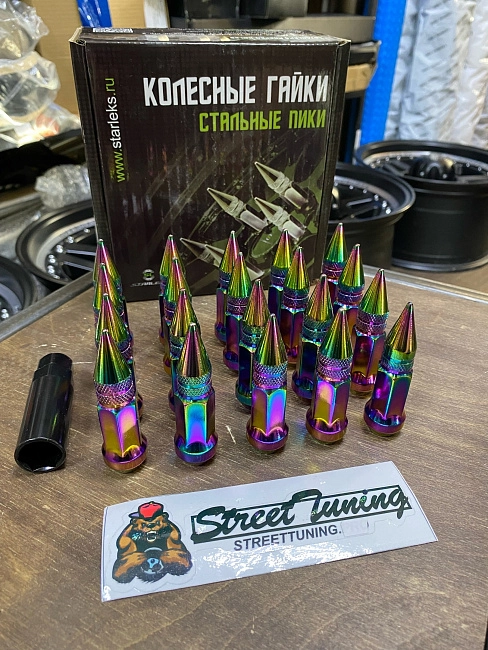 картинка Комплект гаек пики (пули) Starleks, 12х1.25 , цвет неохром, 20 шт. магазин  StreetTuning 
