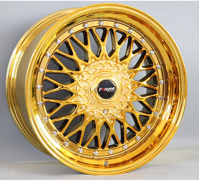 картинка Новые диски BBS RS R18 5X112/5X100 ET38 J9,5 золото хром + серебристые болтики магазин  StreetTuning 