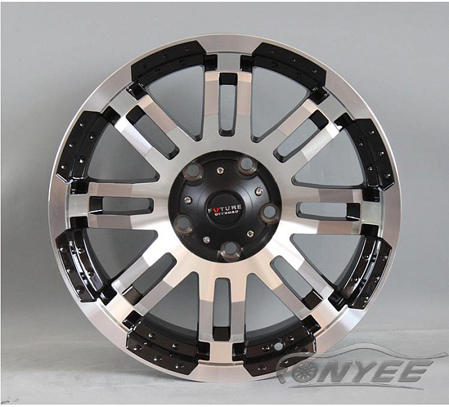 картинка Новые диски Future R17 5X127 ET18 J8,5 черный глянец + серебро магазин  StreetTuning 