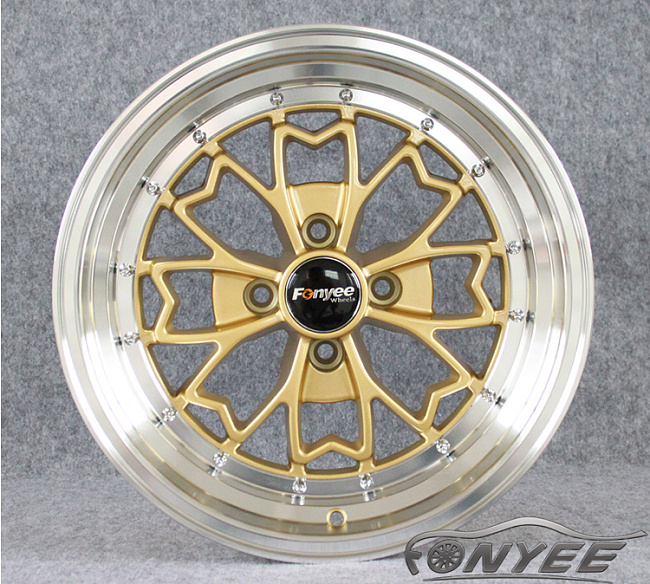 картинка Новые диски Fonyee 552 R15 4X100 ET20 J8 золото + полированная полка магазин  StreetTuning 