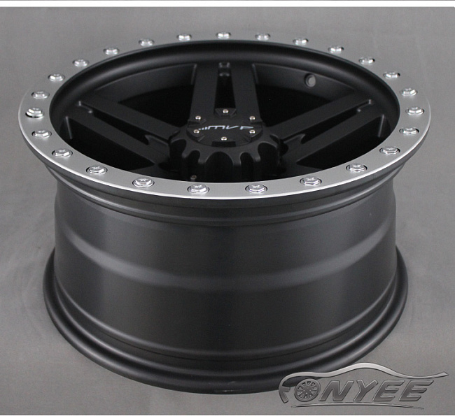 картинка Новые диски MVF-957 R17 6X139,7 ET-15 J8,5 черный мат + серебро болтики магазин  StreetTuning 