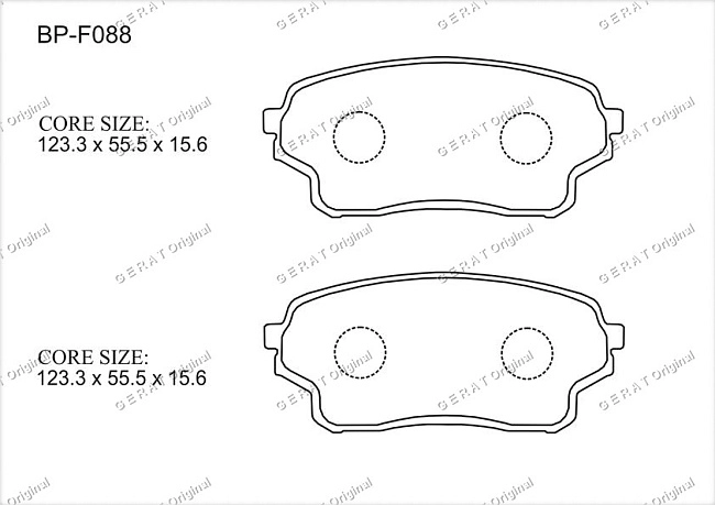 картинка Передние тормозные колодки Gerat BP-F088 (Mitsubishi Grand Vitara, Grand Vitara XL7) магазин  StreetTuning 