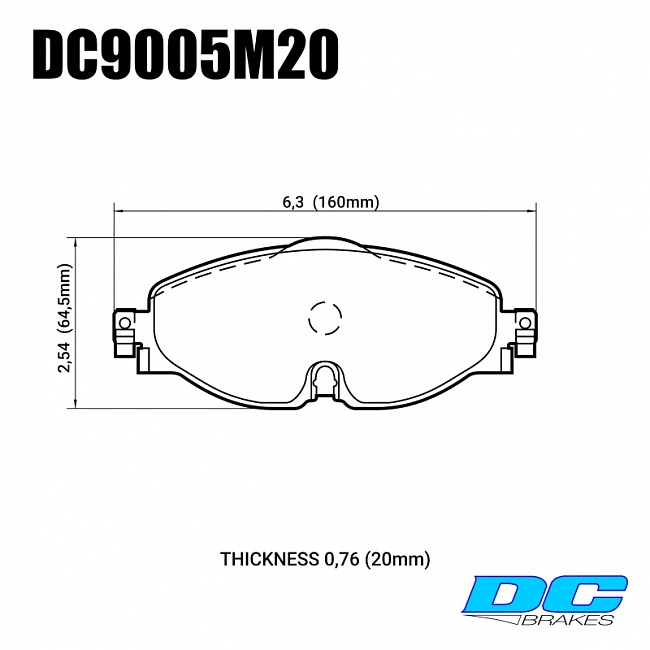 картинка Колодки тормозные DC9005M20 DC brakes Race Track, перед VW GOLF VII; Passat 3G; AUDI TT FV3; A3 8V1 магазин  StreetTuning 