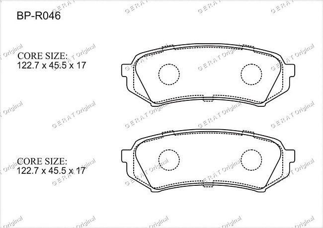 картинка Задние тормозные колодки Gerat BP-R046 (Lexus LX470/Toyota Land Cruiser) магазин  StreetTuning 