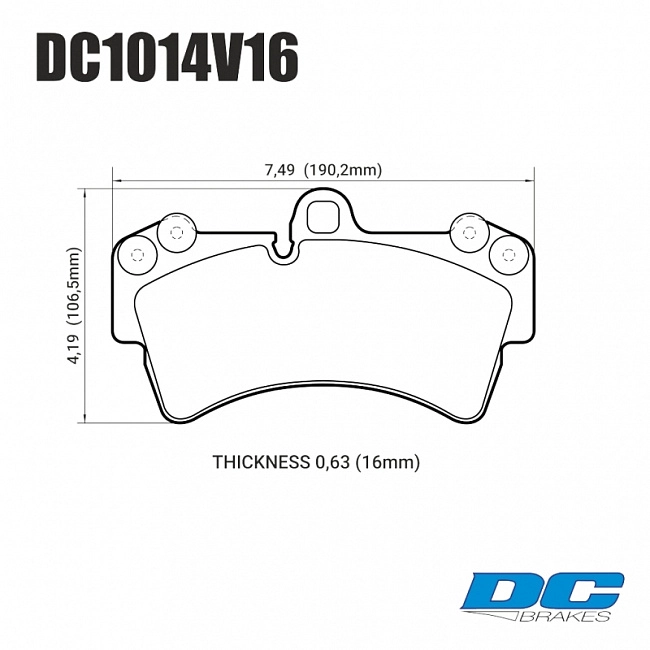 картинка Колодки тормозные DC1014V16 DC brakes STR.S, перед PORSCHE Cayenne (955) / Audi Q7 / VW Touareg магазин  StreetTuning 