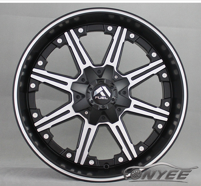 картинка Новые диски Fuel Nutz D541 R20 6X139,7 ET20 J9 серебро + черный мат магазин  StreetTuning 