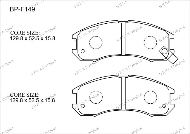 картинка Передние тормозные колодки Gerat BP-F149 (Mazda 626, Capella, MX 6) магазин  StreetTuning 