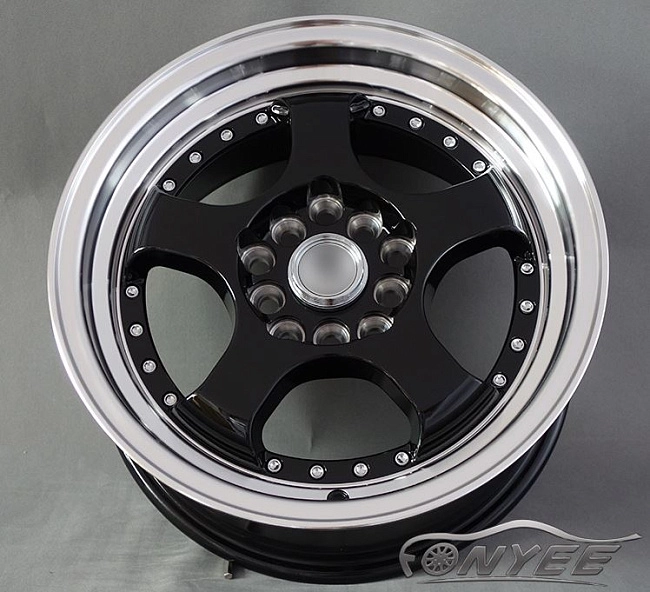 картинка Новые диски JNC 017 R15 5X114,3-5X100 ET35 J7 черные + полированная полка магазин  StreetTuning 