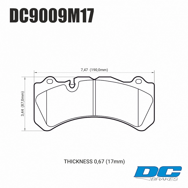 картинка Колодки тормозные DC9009M17 DC brakes Race Track, Brembo 6 поршней тип J, N / PORSCHE 911 (997) магазин  StreetTuning 