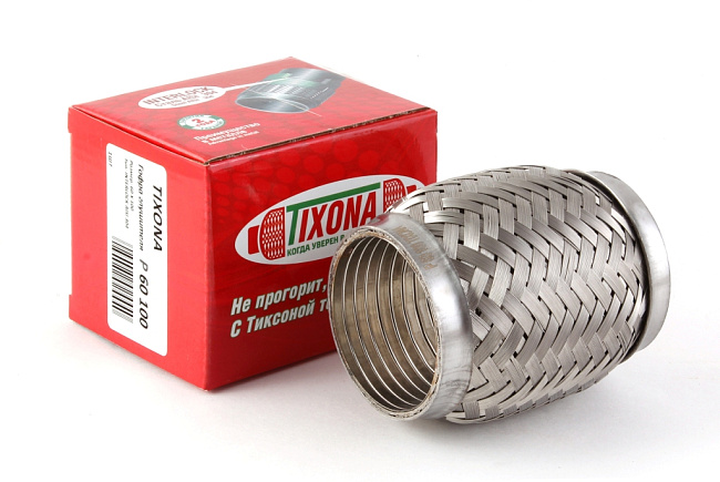 картинка Гофра глушителя Tixona (сталь 304 с внутренним металлорукавом) 60*100 магазин  StreetTuning 