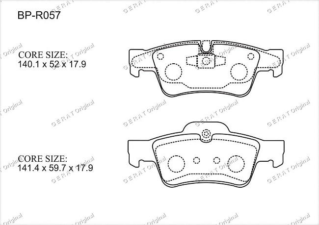 картинка Задние тормозные колодки Gerat BP-R057 (Mercedes-Benz GL-Класс, M-Класс, R-Класс) магазин  StreetTuning 