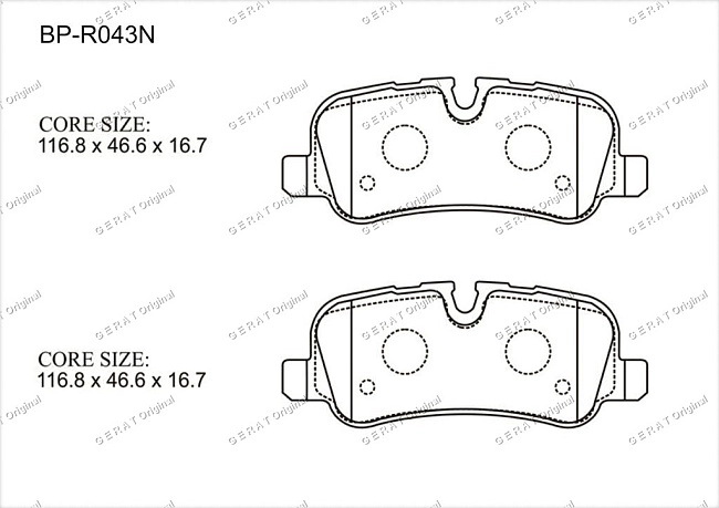 картинка Задние тормозные колодки Gerat BP-R043N (Land Rover Discovery, Range Rover, Range Rover Sport) магазин  StreetTuning 