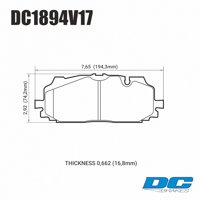 картинка Колодки тормозные DC1894V17 DC brakes Street STR.S, перед A4 B9; A5 F53; Q5 FYB; Q7 4MB; Akebono; магазин  StreetTuning 
