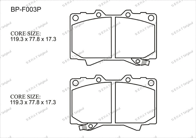 картинка Передние тормозные колодки Gerat BP-F003P (Lexus LX470/ 
Toyota Land Cruiser) магазин  StreetTuning 