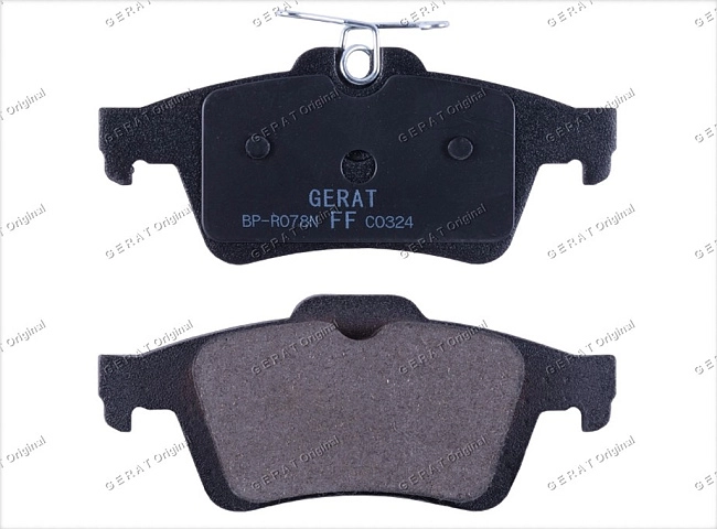 картинка Задние тормозные колодки Gerat BP-R078N (Citroёn C5/
Ford Focus, Fusion, Kuga/ 
Jaguar S-Type, XF, XJ, XK8, 
Mazda 3, 5, Axela, Biante/ Premacy, 
Opel Signum, Vectra/ 
Peugeot 508/ 
Renault Laguna/
Volvo C30, C70, S40, V50, V60) магазин  StreetTuning 