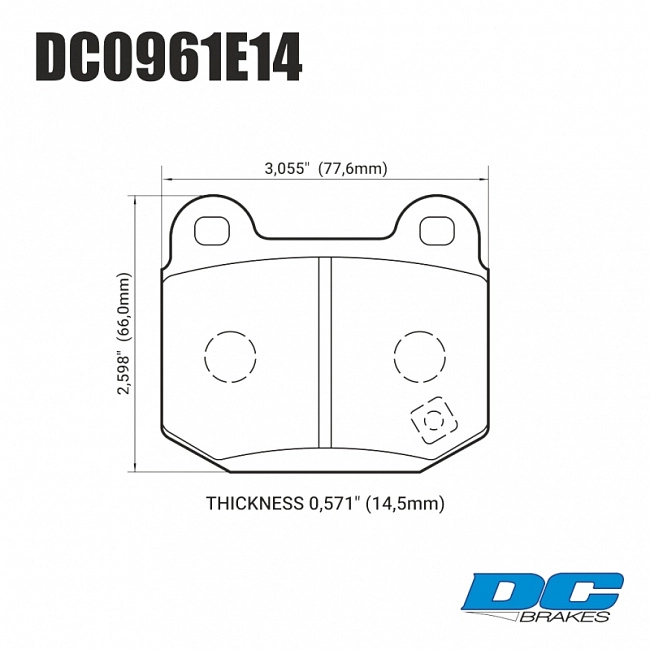 картинка Колодки тормозные  DC0961E14 DC Brakes RT.2  задние MMC Lancer Evo V-IX / SUBARU WRX Sti магазин  StreetTuning 