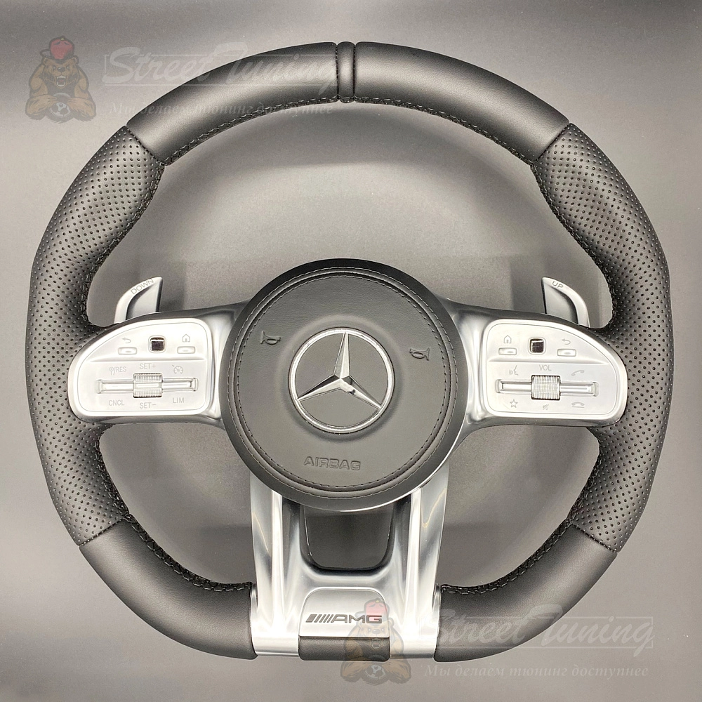 картинка Руль Mercedes AMG GLE/GLS с подушкой, эко-кожа, без подогрева от магазина  StreetTuning