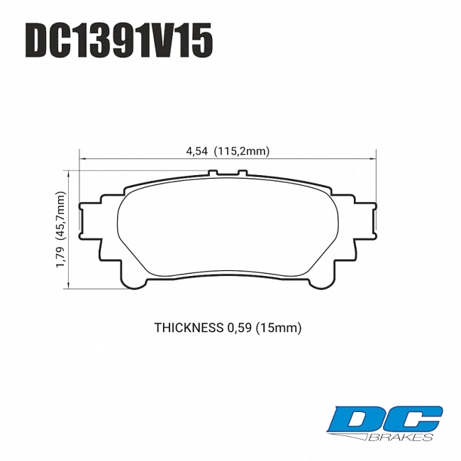 картинка Колодки тормозные DC1391V15 DC brakes Street STR.S, задн. Lexus RX350 2013-> ; HIGHLANDER 2013-> магазин  StreetTuning 