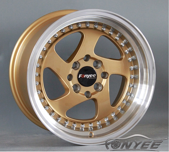 картинка Новые диски Rotiform TMB Flat R18 5х100/114,3 ET30 J8,5 золото + полированная полка магазин  StreetTuning 