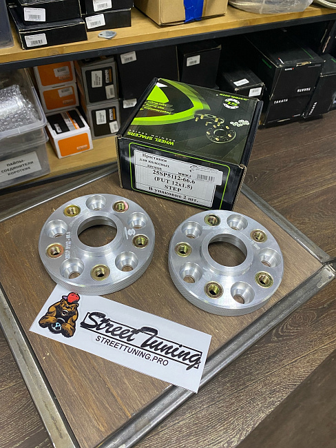 картинка Проставка Starleks 25 мм 5x112 цо 66.6 футорочная 12х1.5 РФ магазин  StreetTuning 