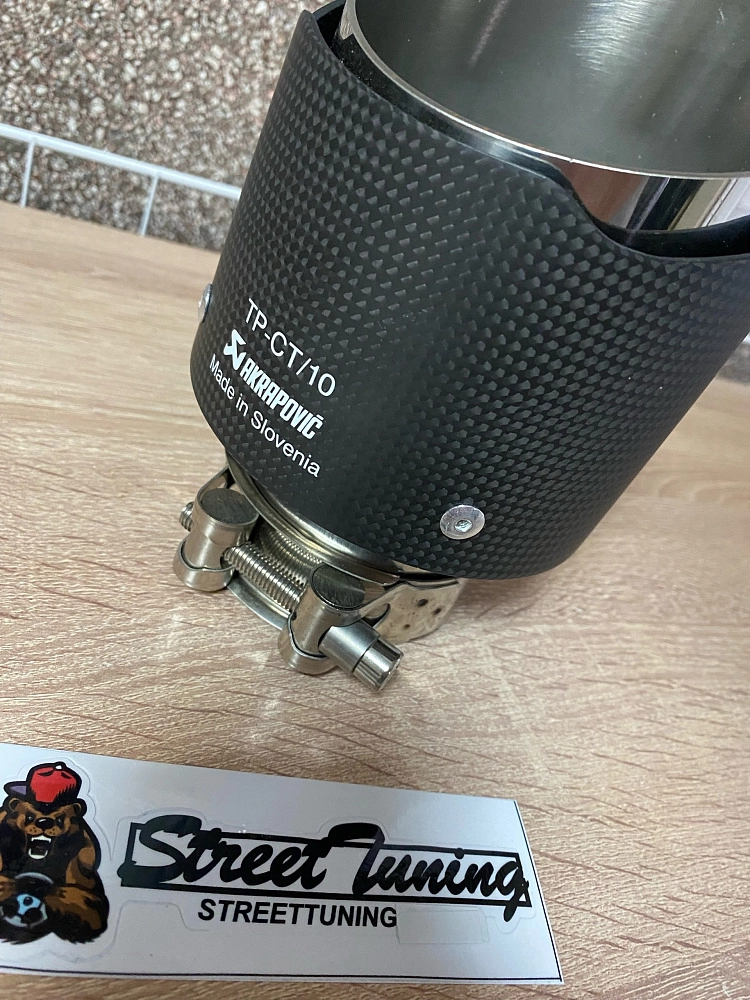 картинка Насадка на глушитель универсальная Akrapovic style 63 - 114 мм от магазина  StreetTuning