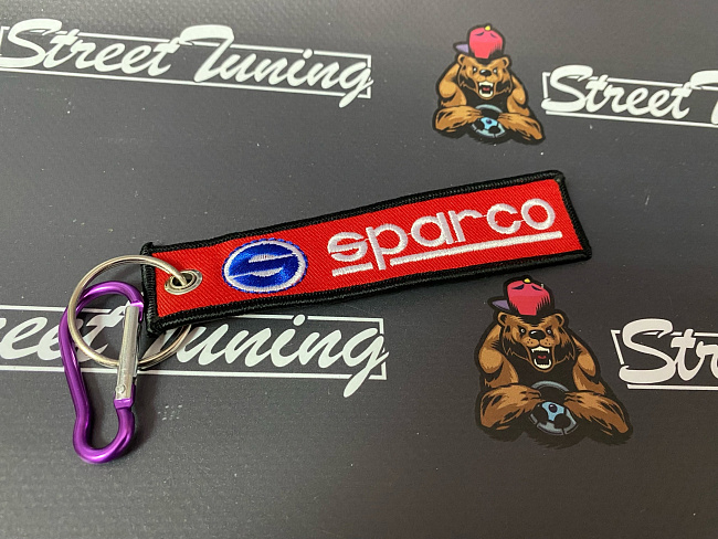 картинка Брелок для ключей Sparco "тканевый", красный магазин  StreetTuning 