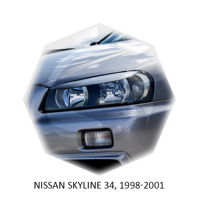 картинка Реснички на фары для  NISSAN SKYLINE 34 1998-2001г магазин  StreetTuning 