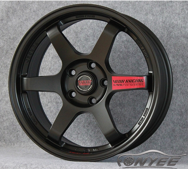 картинка Новые диски Rays TE37 R18 5X114,3 ET35 J9 черные матовые магазин  StreetTuning 