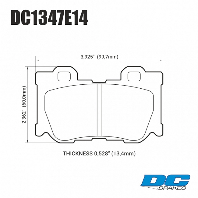 картинка Колодки тормозные DC1347E14 DC Brakes RT.2 задние INFINITI  FX37 / FX50 / G / M / Nissan 370Z магазин  StreetTuning 