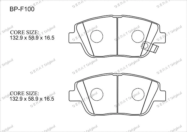картинка Передние тормозные колодки Gerat BP-F100 (Hyundai Grandeur, Sonata/
Kia Optima) магазин  StreetTuning 