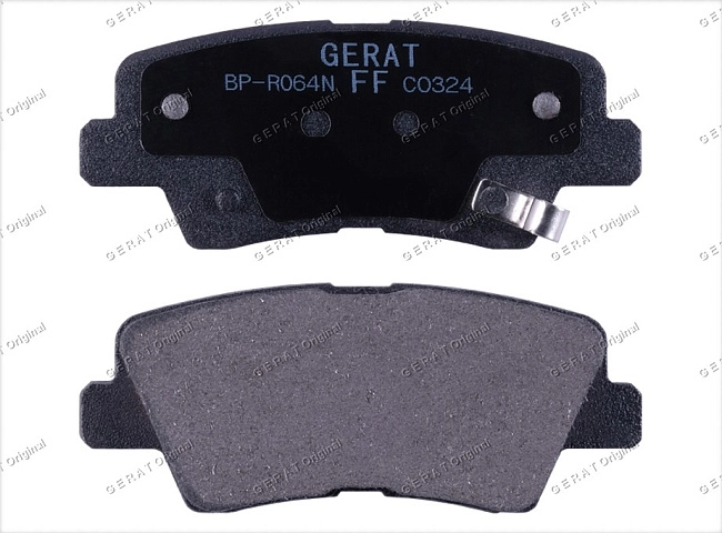 картинка Задние тормозные колодки Gerat BP-R064N (Hyundai Accent, Elantra, I40, Sonata, Tucson/ 
Kia Optima, Soul,) магазин  StreetTuning 