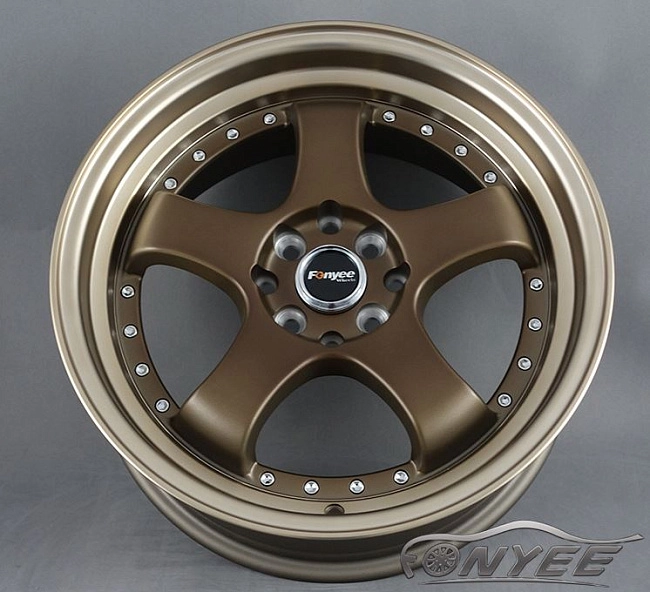 картинка Новые диски JNC 017 R17 4X114,3-100 ET35 J7,5 бронза + полированная полка золото магазин  StreetTuning 