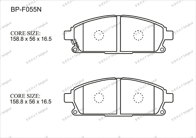 картинка Передние тормозные колодки Gerat BP-F055N (Acura MDX/
Honda Elysion, Q45, QX4/
Nissan Armada, Elgrand, Pathfinder, Presage, Quest, R Nessa, Serena, Terrano, X-Trail) магазин  StreetTuning 