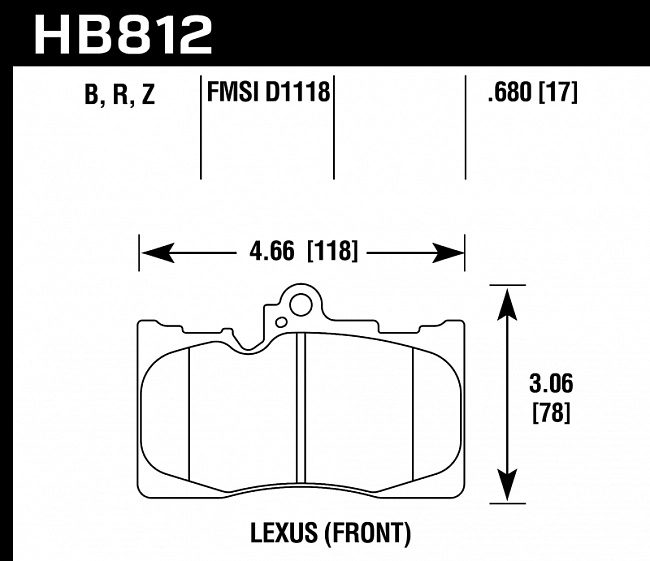 картинка Колодки тормозные HB812B.680 HAWK HPS 5.0 Lexus GS350  передние магазин  StreetTuning 