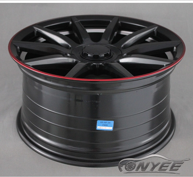 картинка Новые диски Mercedes AMG 10 Spoke R18 5x112 ET35 J9 черные + красная полоска магазин  StreetTuning 