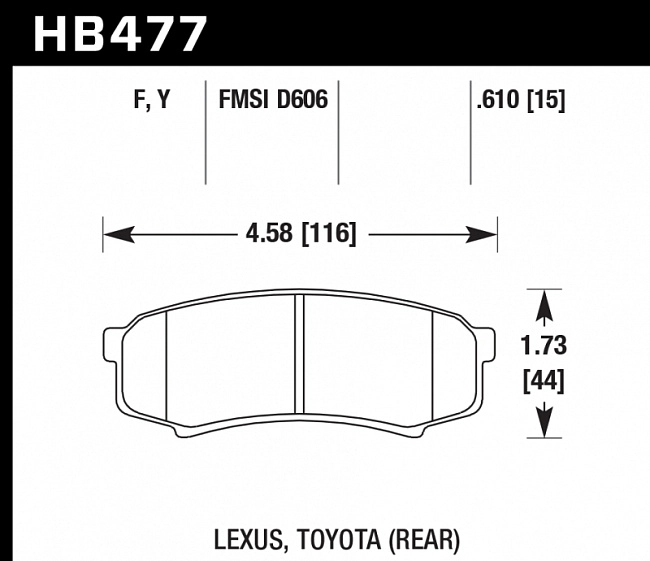 картинка Колодки тормозные HB477F.610 HAWK HPS задние LEXUS GX460, GX470; TOYOTA PRADO 150/120 магазин  StreetTuning 