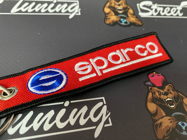 картинка Брелок для ключей Sparco "тканевый", красный магазин  StreetTuning 