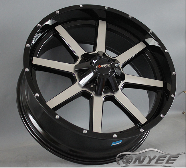 картинка Новые диски Mudder Xtreme XM-304 R22 6x139,7/135 ET0 J9 черный глянец + серебро магазин  StreetTuning 