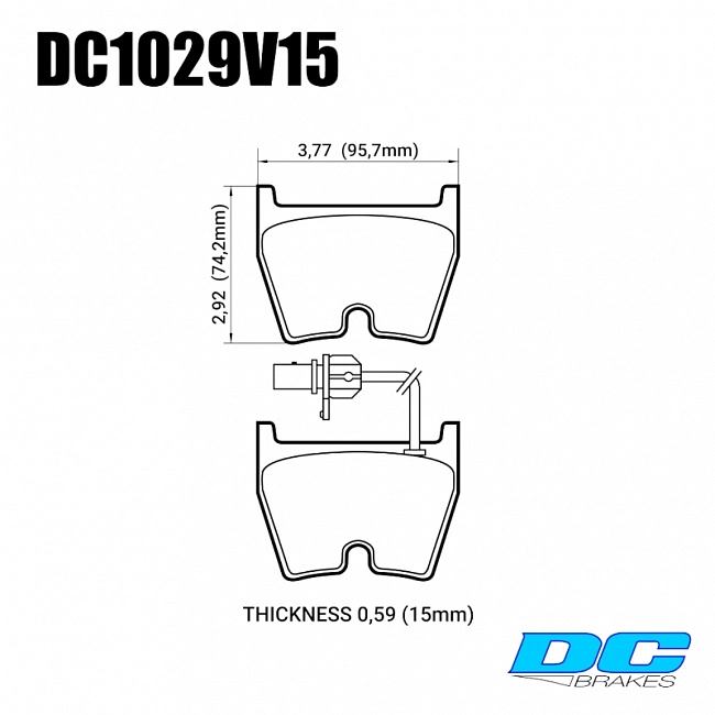 картинка Колодки тормозные DC1029V15 DC brakes Street STR.S, AUDI RS4, RS6, Brembo G (комплект 8 шт) JBT FB8P магазин  StreetTuning 