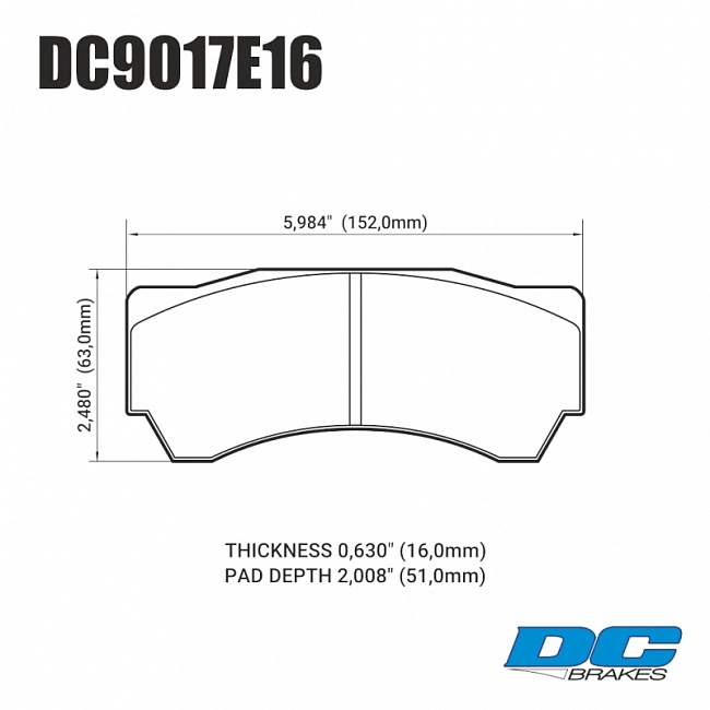 картинка Колодки тормозные DC9017E16 DC Brakes RT.2 Alcon Monoblock 6 CAR97 магазин  StreetTuning 